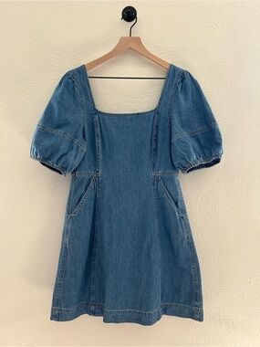 Madewell Light Blue Denim Dress Like New Pockets Cottagecore Y2K Casual Size 8